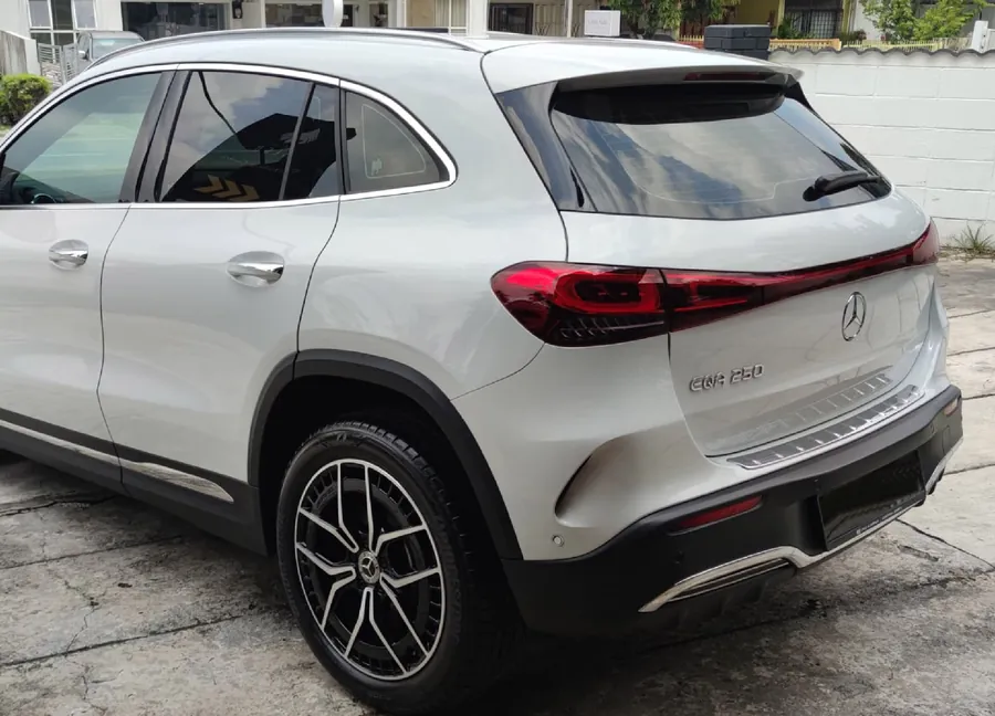 White electric SUV after coating